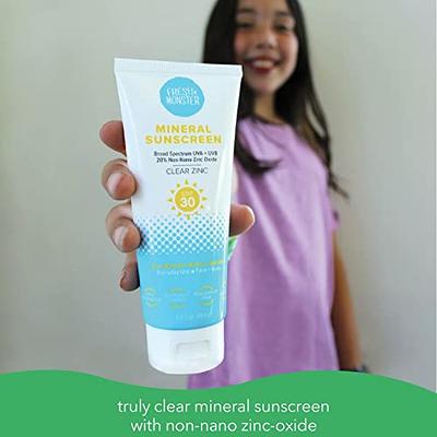 Fresh Monster Daily Kids Sunscreen, SPF 30 UVA/UVB, Clear Non-Nano Zinc  Oxide Mineral Sunscreen, Face & Body Sunscreen, Reef Safe, Hypoallergenic  Sunscreen for Kids - Yahoo Shopping