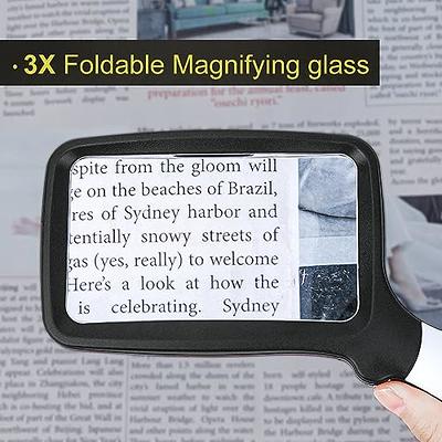Arsir Rechargeable Magnifying Glass with Light, 30X 4.7in Handheld Large Lightweight Lighted Magnify Lens 21 LED 3 Modes Illuminated Book Magnifier