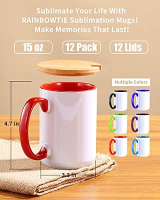 Sublimation Mugs 15 Oz Sublimation Mugs Blank with Bamboo Lid White Coffee  Mugs