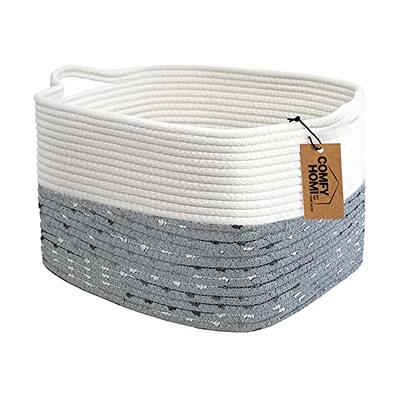 Luxspire Toilet Paper Basket, Boho Bathroom Basket Handmade Cotton Rope  Woven Basket Toilet Paper Storage Bins Small Basket with Handle for Bedroom  Nursery Bathroom, 13.4 x 6, White + Gray - Yahoo Shopping