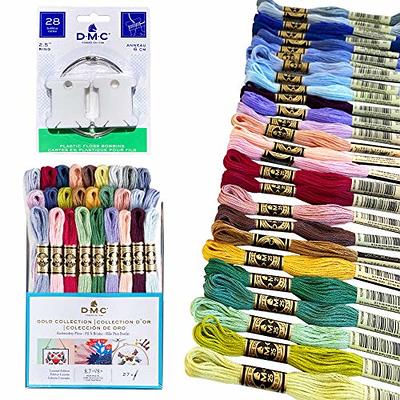 DMC Embroidery Floss Kit,Gold Collection,DMC Embroidery Thread Pack,27  Assorted Colors Bundle with 28 DMC Plastic Floss Bobbins,Cotton Cross  Stitch Threads,Premium Supplies for Embroidery String/Yarn - Yahoo Shopping