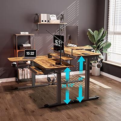 Eureka L-Shaped Corner Standing Desk with Accessories for Home Office