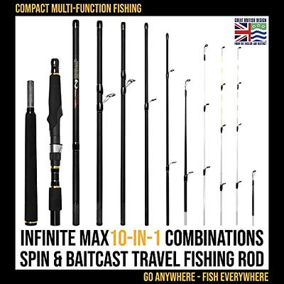 Rigged and Ready Infinite Max Spinning-Baitcast Travel Fishing Rod