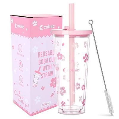 Shop Uwu Reusable Plastic Cup With Lid And Straw - Double Walled
