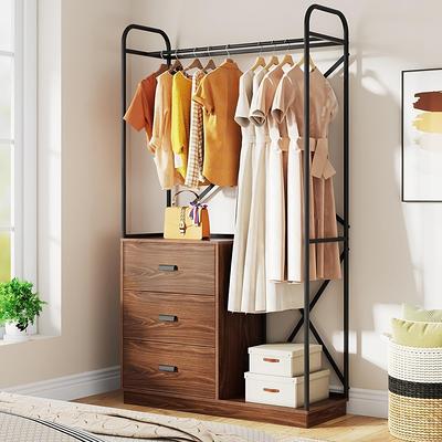 Raybee Freestanding Closet Organizer Heavy Duty with Wooden