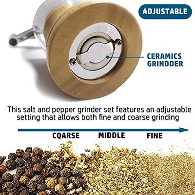 Peppermate Traditional Pepper Mill- Manual High Volume Peppercorns and Salt Grinder with Ergonomic Turnkey Handle and Ceramic