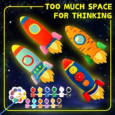 Paint Your Own Rocket Lamp Craft Kit, Arts & Crafts Kit for Kids Ages 4-8 8-12, DIY Rocket Crafts Activities, Boys Girls Toddlers Ideal Birthday