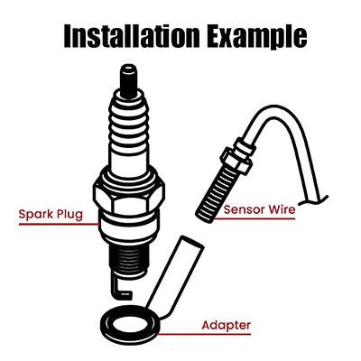 Norxi Zylinderkopf-Temperaturmessgerät KOSO Motortemperaturanzeige mit 10  mm 14 mm Sondensensor-Adapter (blau, 10 mm) : : Auto & Motorrad