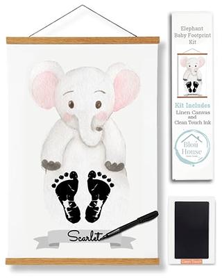 Elephant Baby Footprint Kit Canvas - Memorialize Baby Foot Prints with This  One of a Kind Baby