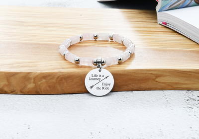 Natural Quartz Inspirational Stretch Bracelet By Pink Box - Yahoo