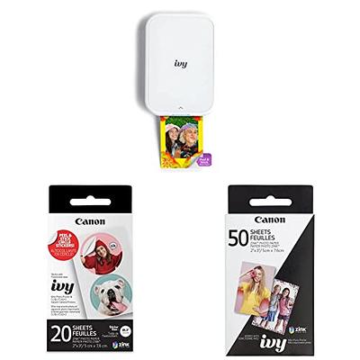  Canon Ivy 2 Mini Photo Printer, Pure White & Ivy Zink