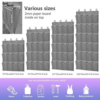  Over the Door Hanging Shoe Rack Organizer for Closet, Kids Shoes  Storage Holder with 36 Large Mesh Pockets & Sturdy Hooks for Door and Wall,  Grey (12+24 Pocket) : Home & Kitchen