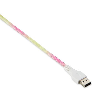 onn. Lightning to USB Glitter Cable, 6' Cord, Purple & Mint