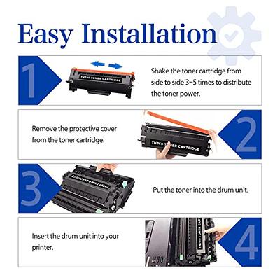 Compatible TN760 Toner Cartridge Replacement for Brother TN-760 TN730  TN-730 for Brother MFC-L2710DW DCP-L2550DW MFC-L2750DW HL-L2350DW  HL-L2395DW