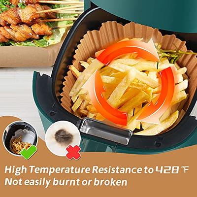 ctizne Disposable Air Fryer Paper Liners: 100PcS 8 Inch Square Liners for  Air Fryer, grease and Water Proof Non Stick Basket Parchment