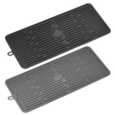 Silicone Dish Drying Mat, 2Pcs 18.5 x 8 Kitchen Drain Mat Black Deep Gray  - Yahoo Shopping