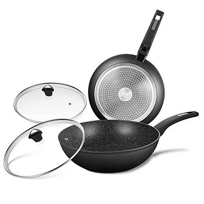 YIIFEEO Non-stick Frying Pans - Nonstick Frying Pan Set Egg Omelette Pans  for Cooking Set, Healthy Ceramic Skillet Set Kitchen Induction Cookware