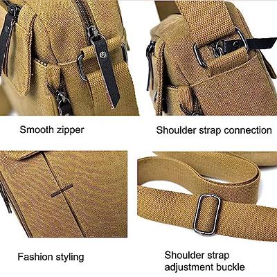 Shoulder Bag For Men,canvas Messenger Bag Small Multi Pocket