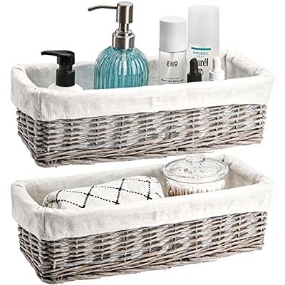 StorageWorks Wicker Tank Topper Basket, Water Hyacinth Storage for  Bathroom, 2 Pack