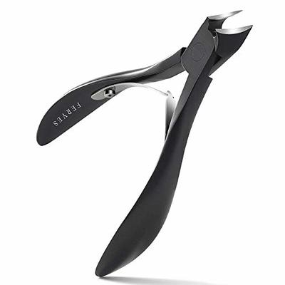 BEZOX Wide Open Fingernail Clippers with Metal Nail File - Toe Nail Clipper  for Thick Nails - Thick Nail Cutter with Tin Case - Silver