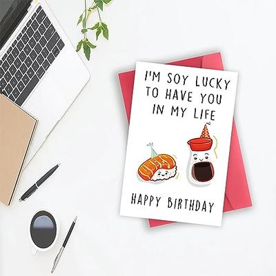 YiKaLus Happy Birthday Card for Husband Wife, Best Birthday Gift Idea for  Fiance Fiancee, Funny Bday Card for Boyfriend Girlfriend, I'm Soy Lucky to  Have You in My Life - Yahoo Shopping