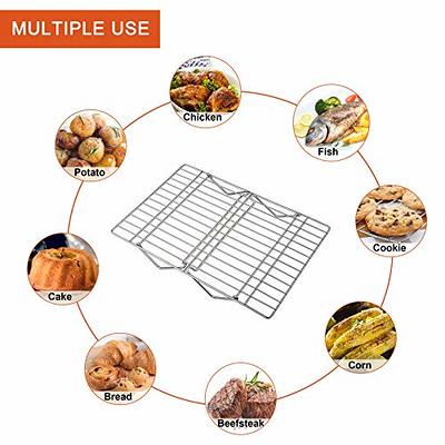 Baking Sheet and 2-Tier Cooling Racks Set, P&P CHEF Stainless Steel Baking  Pan