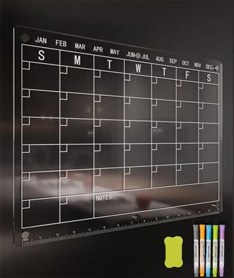  CSTKPFV Acrylic Magnetic Dry Erase Board and Calendar