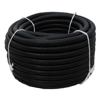 Electriduct Split Wire Loom Tubing Polyethylene Corrugated Flexible Conduit  - 1 Nominal Size - 50 Feet - Black