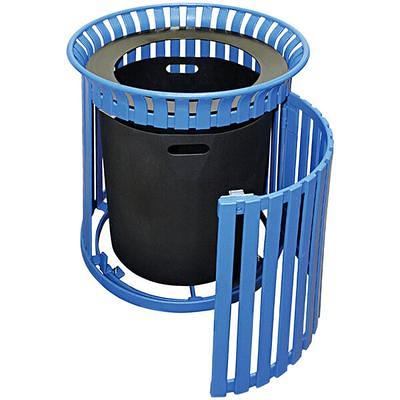 15 Gal. Steel Open Dome Top Recycling Trash Can 415DTBL-R Blue