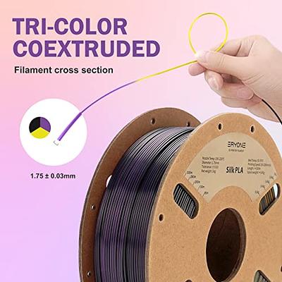 ERYONE Silk Tri-Color Coextrusion PLA Filament,3D Printer 1.75mm +/-  0.03mm, Triple Color Filament 1KG(2.2lbs), Silk Gold Purple Black - Yahoo  Shopping