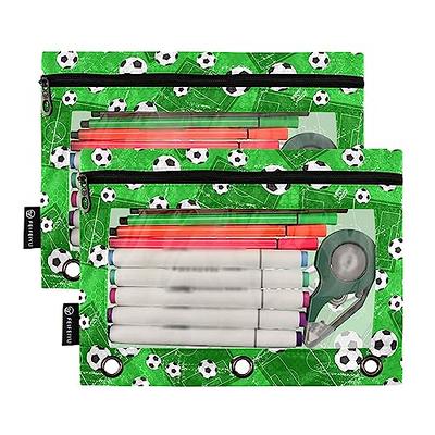 Grunge Football Soccer Personalized Pencil Pouches Bulk for 3 Ring