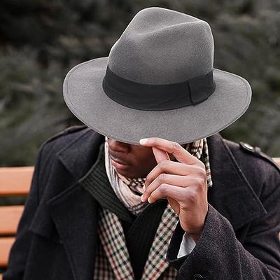 Ruphedy Wool Fedora Hats for Men Women Wide Brim Felt Panama Hat  (B5030-Grey-M) - Yahoo Shopping