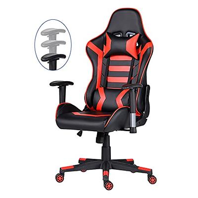 Gaming Chair Massaging Office Chair Racing Computer Chair Ergonomic Desk  Chair with Lumbar Support Footrest Armrest Headrest Task Chair High Back  PU，Blue 