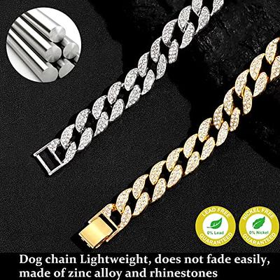 Metal Cuban Diamond Dog Chain Dog Training Chain with Secure Buckle Pet  Collars for Large Medium Dogs - Yahoo Shopping