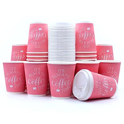  Glowcoast Disposable Coffee Cups With Lids - 12 oz To