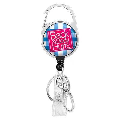 Funny Nurse, Back & Body Hurts, Retractable Badge Reel, Lanyard