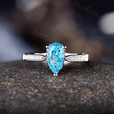 Swiss Blue Topaz Silver Gemstone Ring