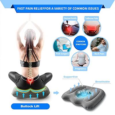 Inflatable Seat Cushion, Butt Lift Pillows for Home Car Office Chair  Wheelchair, Chair Cushion Relieves Tailbone Back Coccyx Hemorrhoid Sciatica  Pain