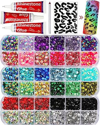 Rainbow Colored Rhinestones with Gem Glue for Crafts Clothing