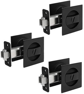 Round Pocket Door Lock Hall/Closet Latch - 2 3/8 inch / Matte Black