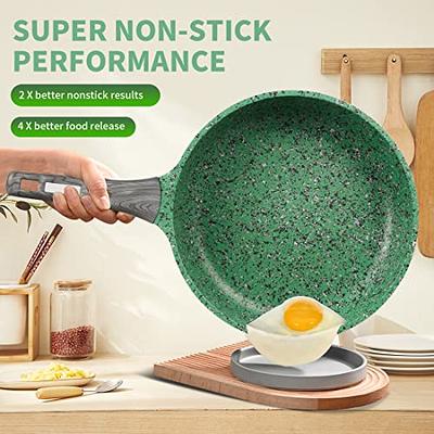 TINCOKO Nonstick Frying Skillet Pan with Lid - 11 Green Granite Coating Non -stick Omelet Pan, Die-Cast Aluminum Alloy Cookware, Non Toxic APEO & PFOA  Free - Yahoo Shopping