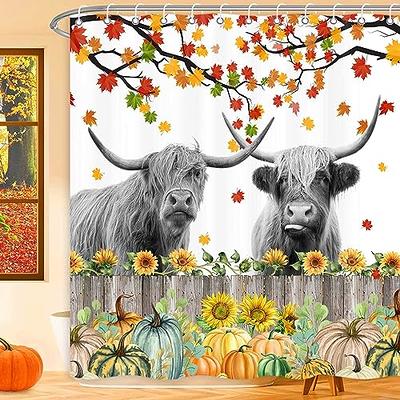 Highland Cow Shower Curtain, Rustic Farmhouse Autumn Maple Leaves Pumpkin Shower  Curtains for Bathroom Set with Hooks, Fall Thanksgiving Harvest Bathroom  Bathtubs Decor Durable Fabric 72 x 72 Inch - Yahoo Shopping