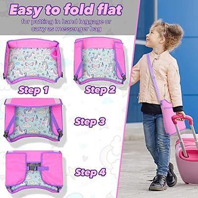 Blissful Diary Travel Tray For Kids Car Seat, Toddler Road Trip Pink