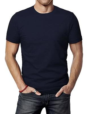 Men's Tagless Slim Fit Top Muscle Cotton V-Neck Crewneck Short Sleeve  Undershirts T-Shirts