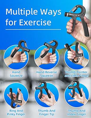  Grip Strength Trainer 1 Pack, Hand Grip Exerciser Strengthener  with Adjustable Resistance 11-132 Lbs (5-60kg), Forearm Strengthener, Hand  Exerciser for Muscle Building and Injury Recover Black : Sports & Outdoors