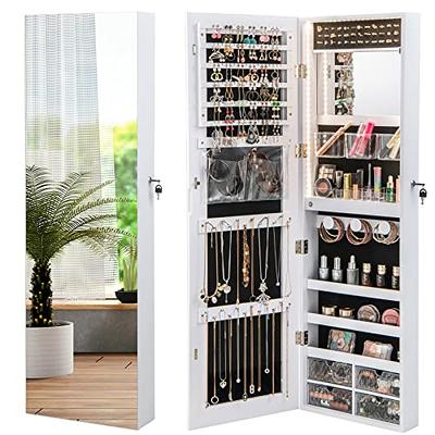  Hitow Wardrobe Armoire Closet with Glass Doors & LED Light  Strips, Wooden Large Display Cabinet with 5 Tiers Shelf & Hanging Rod,  Modern Bedroom Armoire Clothes Organizer, Black 47.2 W 