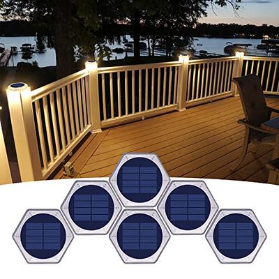 YiLaie Solar Deck Lights Dock Lights 6 Packs Hexagon Warm White