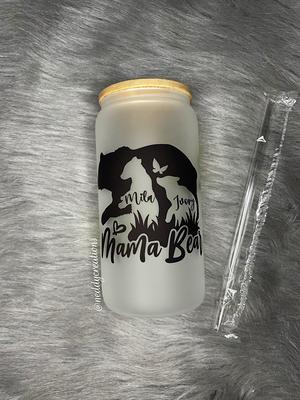 Personalized Glass Cup With Bamboo Lid & Straw  16 Oz Beer Can Custom Mason  Jar Iced Coffee Mug Bridesmaid Gift Tumbler - Yahoo Shopping