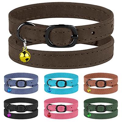 Little Brown Dog Collar - Light Blue/Pink