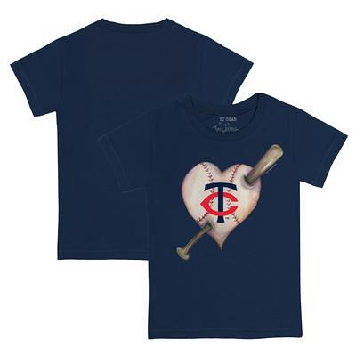 Girls Toddler Tiny Turnip Navy Atlanta Braves Baseball Cross Bats Fringe T-Shirt